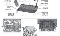 Защита картера, КПП, пыльников левого и правого АвтоБроня для Chery Tiggo 7 Pro Max 2022-н.в., сталь 1.5 мм, с крепежом, штампованная, 111.00922.2