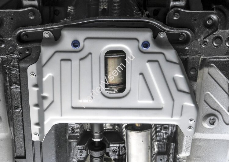 Защита кислородного датчика Rival для Nissan Terrano III рестайлинг 2016-2017 2017-н.в., штампованная, алюминий 3 мм, с крепежом, 333.4725.3