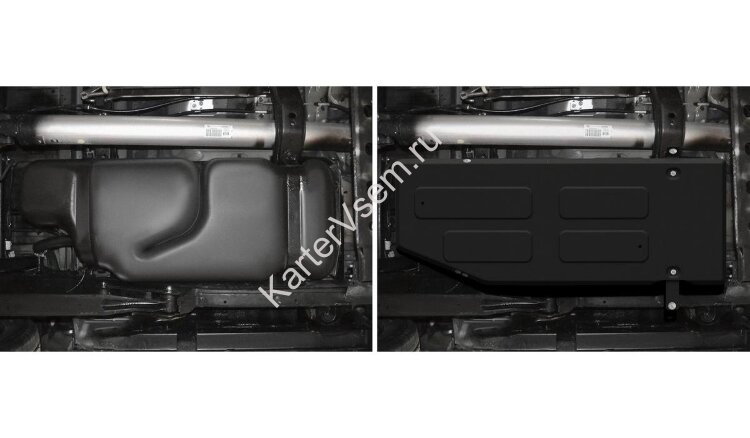 Защита топливного бака Rival для Mercedes-Benz X-klasse 4WD 2017-н.в., сталь 3 мм, с крепежом, штампованная, 222.3956.1