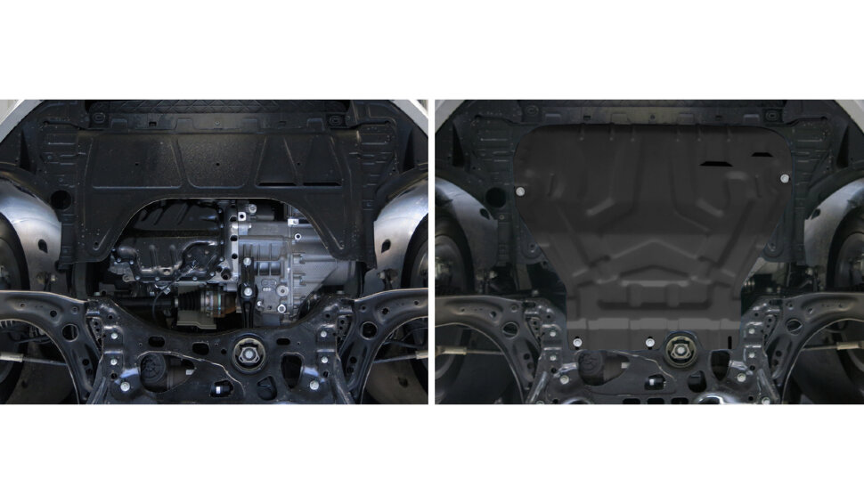 Защита картера и КПП АвтоБроня для Skoda Octavia A7 (без Webasto) 2013-2020, штампованная, сталь 1.5 мм, с крепежом, 111.05111.1