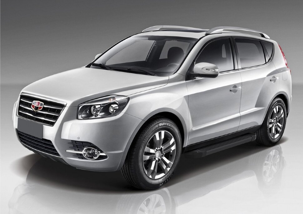Пороги площадки (подножки) "Black" Rival для Geely Emgrand X7 2013-2018, 173 см, 2 шт., алюминий, F173ALB.1902.2 купить недорого