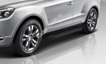 Пороги на автомобиль "Black" Rival для Geely Emgrand X7 2013-2018, 173 см, 2 шт., алюминий, F173ALB.1902.2