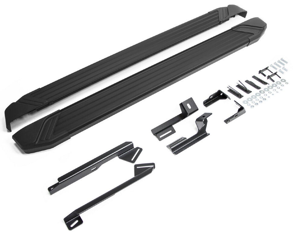 Пороги площадки (подножки) "Black" Rival для Geely Emgrand X7 2013-2018, 173 см, 2 шт., алюминий, F173ALB.1902.2 высокого качества