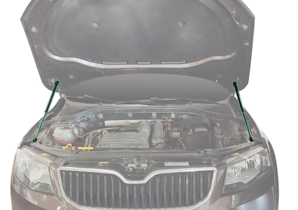 Газовые упоры капота Pneumatic для Skoda Octavia A7 2013-2020, 2 шт., KU-SK-OKIII-00