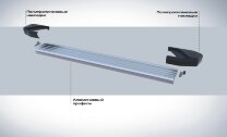 Пороги площадки (подножки) "Silver" Rival для JAC S7 2020-н.в., 180 см, 2 шт., алюминий, F180AL.9201.1 с возможностью установки