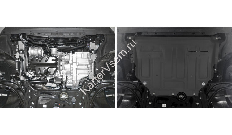 Защита картера и КПП AutoMax для Audi A3 8V 2012-2016, сталь 1.4 мм, с крепежом, штампованная, AM.5128.1