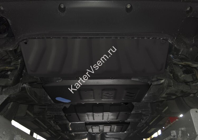 Защита радиатора, картера, КПП и РК Rival для Mercedes-Benz X-klasse 4WD 2017-н.в., сталь 3 мм, 4 части, с крепежом, штампованная, K222.3943.1