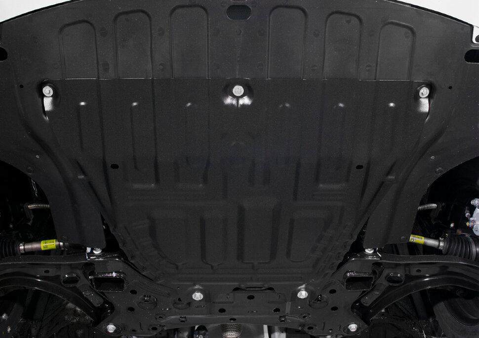 Защита картера и КПП АвтоБроня для Hyundai Solaris II 2017-2020, штампованная, сталь 1.5 мм, с крепежом, 111.02370.1