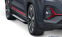 Пороги на автомобиль (подножки) "Bmw-Style круг" Rival для Changan CS35 Plus I поколение рестайлинг 2022-н.в., рынок РФ, 180 см, 2 шт., алюминий, D180AL.8905.1