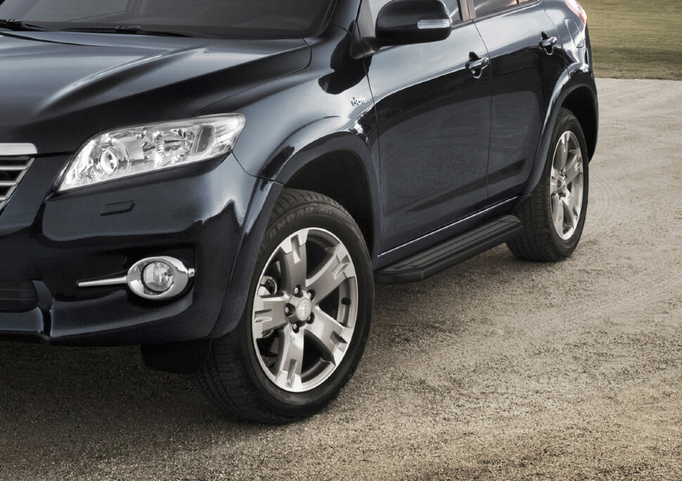 Пороги площадки (подножки) "Premium-Black" Rival для Toyota RAV4 XA30 (Long) 2005-2013, 173 см, 2 шт., алюминий, A173ALB.5702.1 с доставкой по всей России