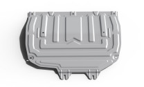 Защита картера и КПП Rival (увеличенная) для Xcite X-Cross 7 (V - 1.5) CVT FWD 2024-н.в., алюминий 3 мм, с крепежом, штампованная, 333.0920.2