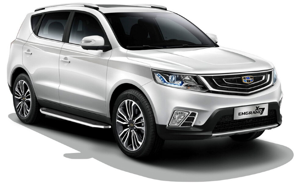 Пороги площадки (подножки) "Premium" Rival для Geely Emgrand X7 I рестайлинг 2018-н.в., 173 см, 2 шт., алюминий, A173ALP.1904.1 купить недорого