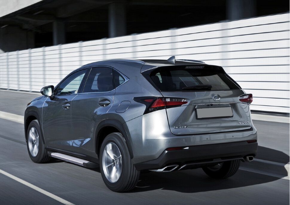 Пороги площадки (подножки) "Silver" Rival для Lexus NX 2014-2017, 173 см, 2 шт., алюминий, F173AL.3202.1 купить недорого