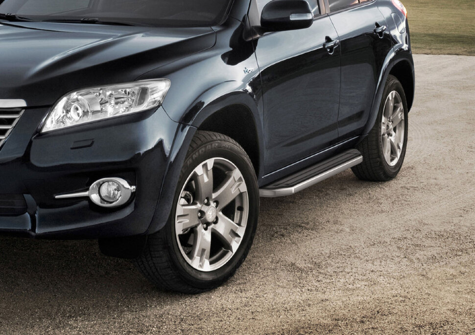 Пороги площадки (подножки) "Premium" Rival для Toyota RAV4 XA30 (Long) 2005-2013, 173 см, 2 шт., алюминий, A173ALP.5702.1 с доставкой по всей России