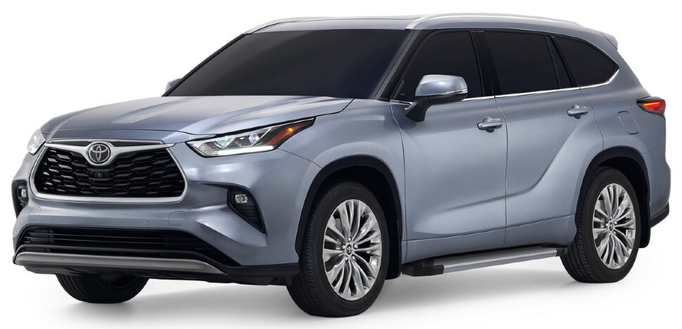 Пороги площадки (подножки) "Silver" Rival для Toyota Highlander U70 2020-н.в., 180 см, 2 шт., алюминий, F180AL.5711.1 купить недорого