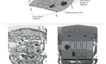 Защита картера и КПП Rival для Chevrolet Onix II поколение 2019-н.в., штампованная, сталь 1.5 мм, с крепежом, 111.1032.1
