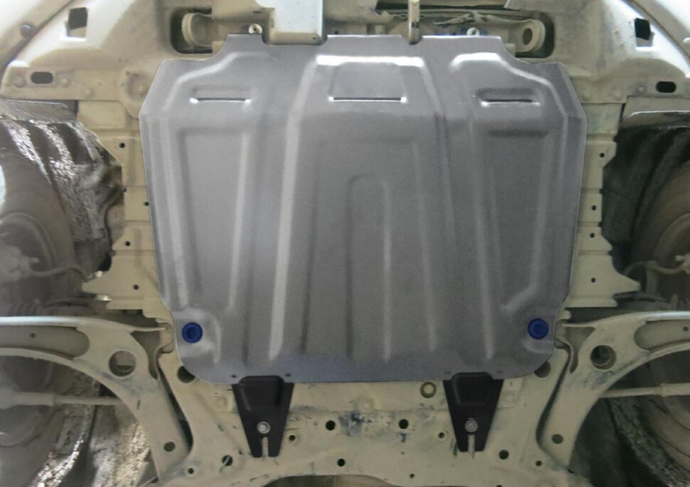 Защита картера и КПП Rival (увеличенная) для Mitsubishi Outlander XL 2005-2012, штампованная, алюминий 3 мм, с крепежом, 333.4016.3