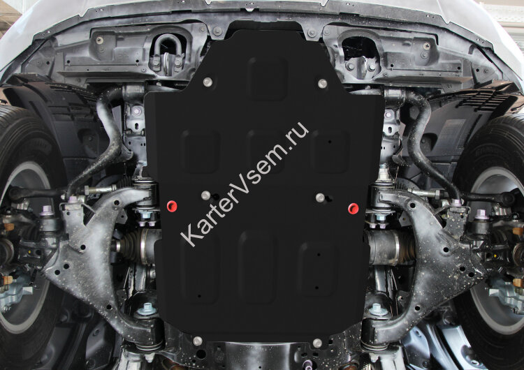 Защита радиатора и картера АвтоБроня для Toyota Land Cruiser 300 (без KDSS) 2021-н.в., штампованная, сталь 1.8 мм, с крепежом, 111.09551.1