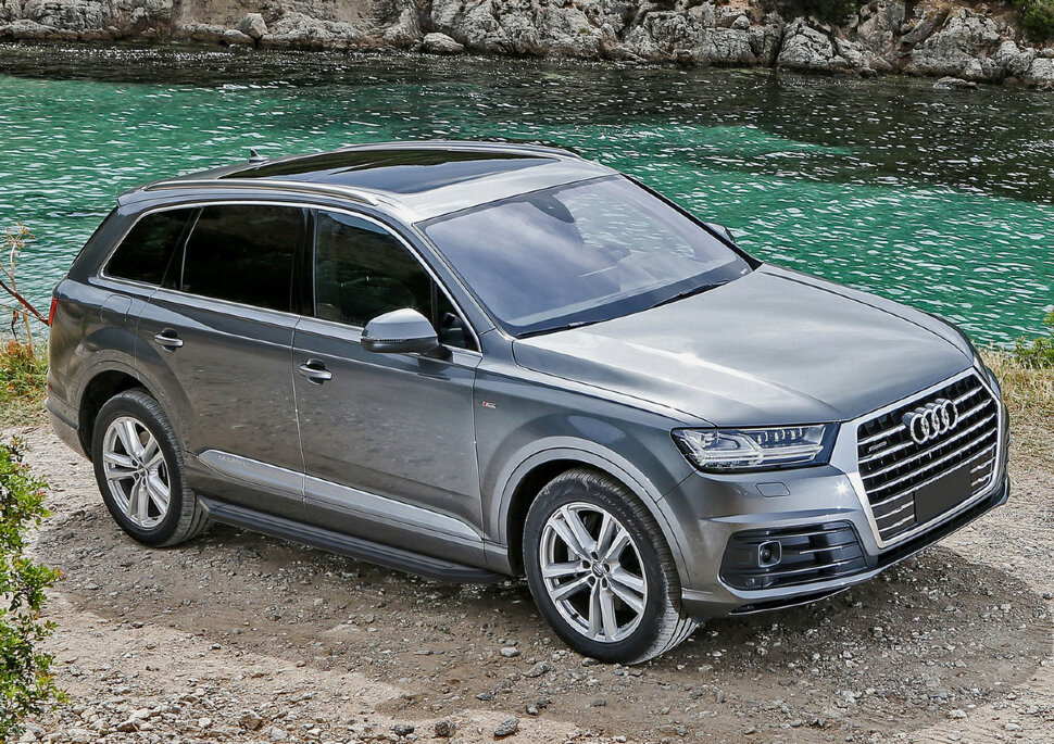 Пороги площадки (подножки) "Premium-Black" Rival для Audi Q7 II 2015-2020 2020-н.в., 193 см, 2 шт., алюминий, A193ALB.0304.1 купить недорого