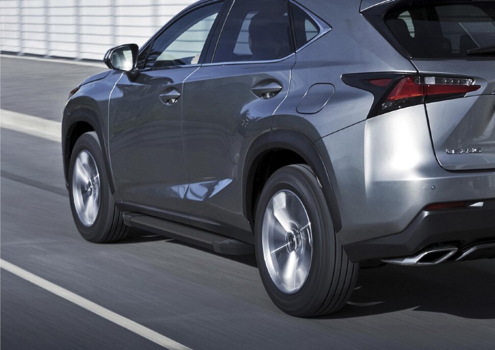 Пороги площадки (подножки) "Black" Rival для Lexus NX 2014-2017, 173 см, 2 шт., алюминий, F173ALB.3202.1 с доставкой по всей России