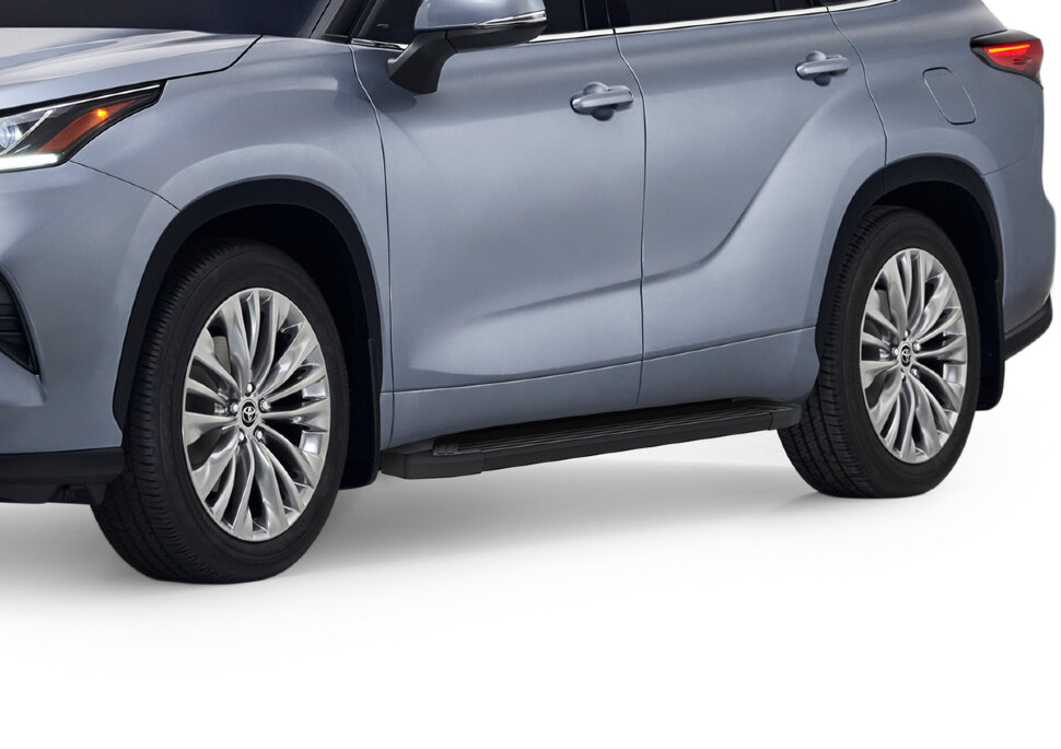 Пороги площадки (подножки) "Black" Rival для Toyota Highlander U70 2020-н.в., 180 см, 2 шт., алюминий, F180ALB.5711.1 с доставкой по всей России