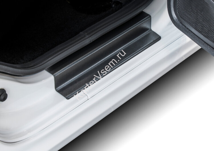 Накладки на пороги AutoMax для Lada Granta седан, универсал, хэтчбек, лифтбек 2011-2018 2018-н.в., ABS пластик 2.3 мм, 4 шт., AMP.6002.001 с инструкцией и сертификатом