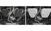 Защита топливного бака Rival для Volkswagen Tiguan II рестайлинг 4WD 2020-н.в., штампованная, алюминий 3 мм, с крепежом, 2 части, 333.5122.1