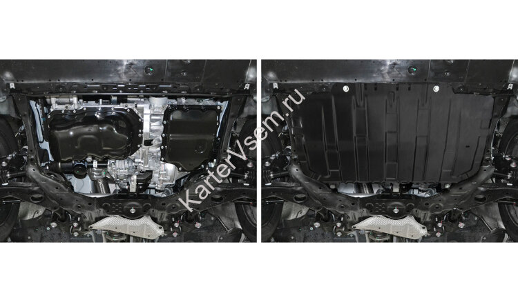 Защита картера и КПП АвтоБроня для Mazda CX-5 I, II 2011-2017 2017-н.в., штампованная, сталь 1.5 мм, с крепежом, 111.03825.1