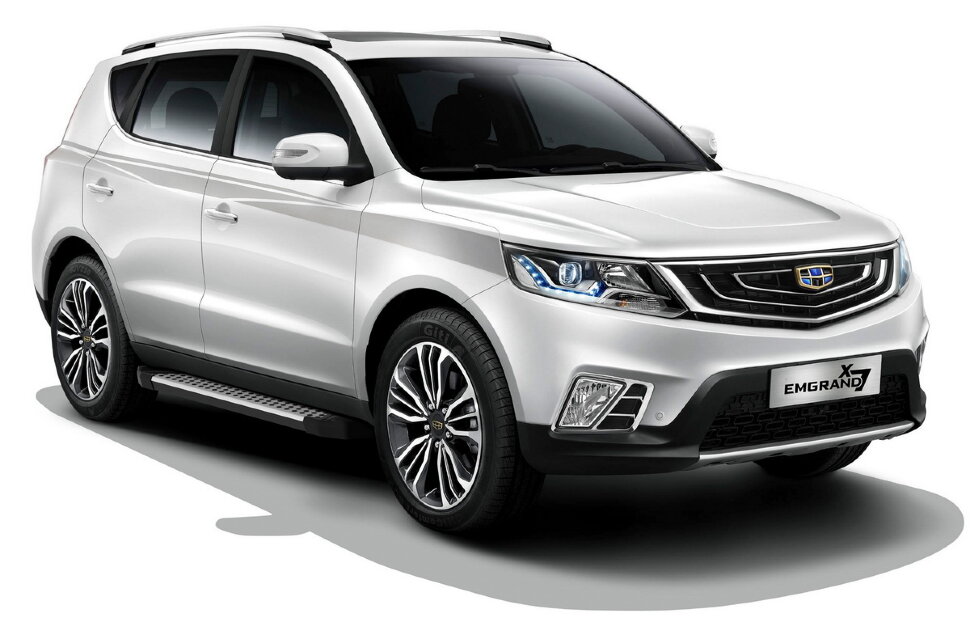 Пороги площадки (подножки) "Bmw-Style круг" Rival для Geely Emgrand X7 I рестайлинг 2018-н.в., 173 см, 2 шт., алюминий, D173AL.1904.1 купить недорого