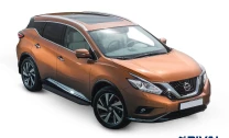 Пороги на автомобиль (подножки) "Premium-Black" Rival для Nissan Murano Z52 2016-н.в., 180 см, 2 шт., алюминий, A180ALB.4108.3