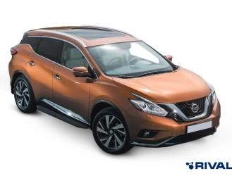 Пороги на автомобиль (подножки) "Premium-Black" Rival для Nissan Murano Z52 2016-н.в., 180 см, 2 шт., алюминий, A180ALB.4108.3