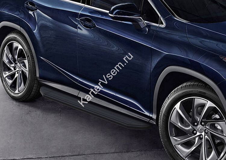 Пороги площадки (подножки) "Premium-Black" Rival для Lexus RX IV 2015-н.в., 180 см, 2 шт., алюминий, A180ALB.3203.1 с доставкой по всей России