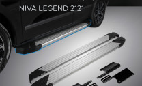 Пороги-площадки Lada (ВАЗ) Niva Legend 2121 I поколение 2021-н.в. Silver Rival, арт. F128AL.6004.1