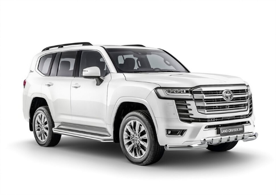 Защита штатных порогов d42 Rival для Toyota Land Cruiser 300 (70 Anniversary) 2021-н.в., нерж. сталь, 2 шт., R.5727.003 купить недорого