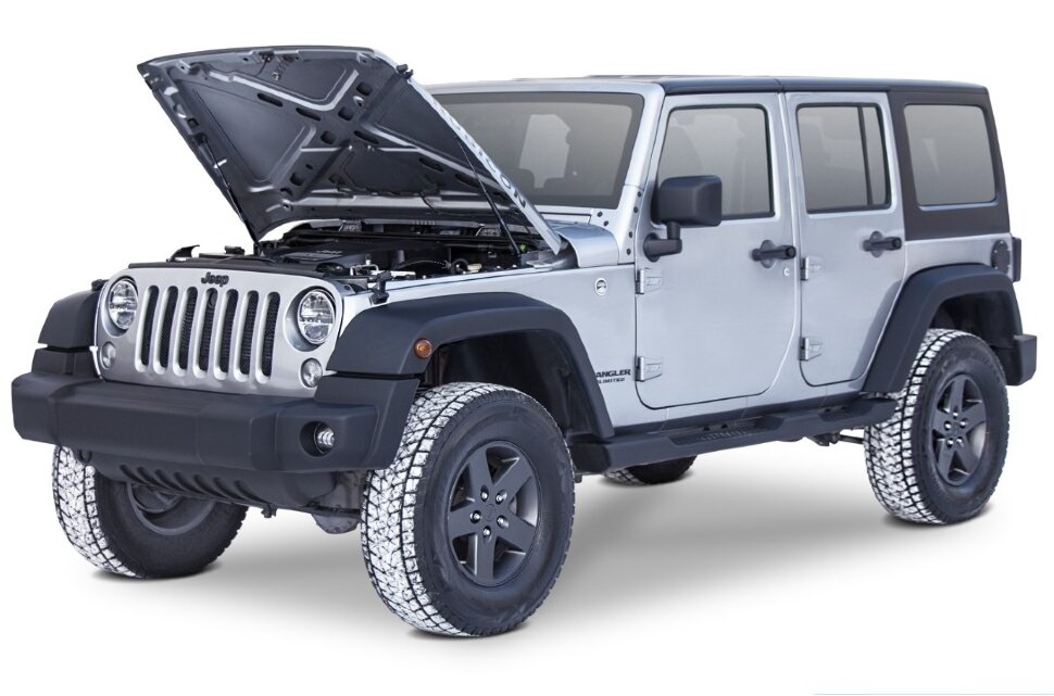 Газовые упоры капота Rival для Jeep Wrangler JK 2007-2018, 2 шт., 2A.ST.2703.1