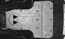 Защита картера и КПП Rival для Audi A6 C7 АКПП 2011-2018, штампованная, алюминий 3 мм, с крепежом, 333.0314.2