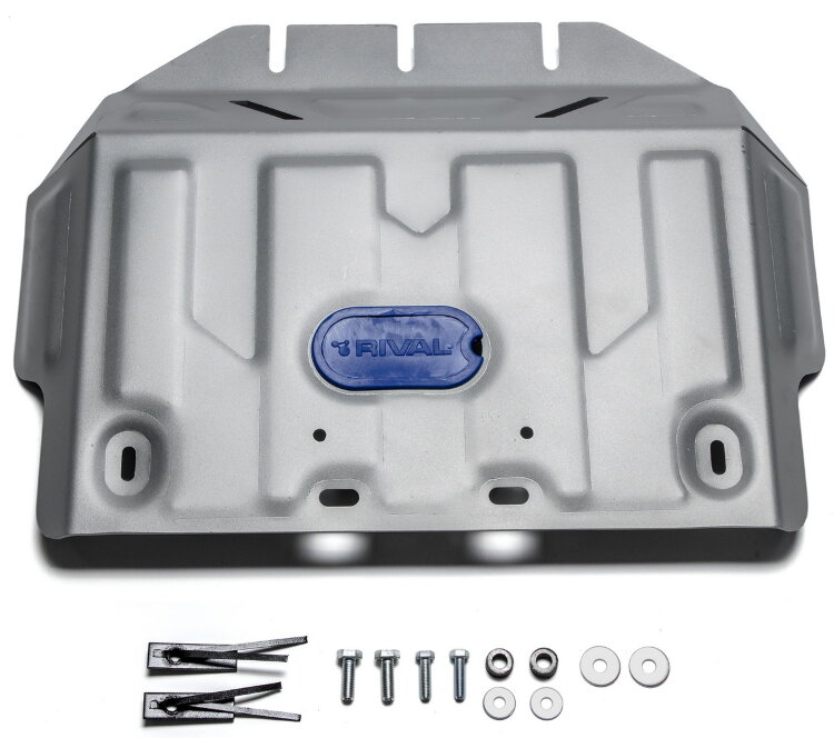 Защита картера Rival для Toyota Land Cruiser Prado 150 2009-2013 (устанавл-ся совместно с 333.9516.1), штампованная, алюминий 4 мм, с крепежом, 333.5784.1