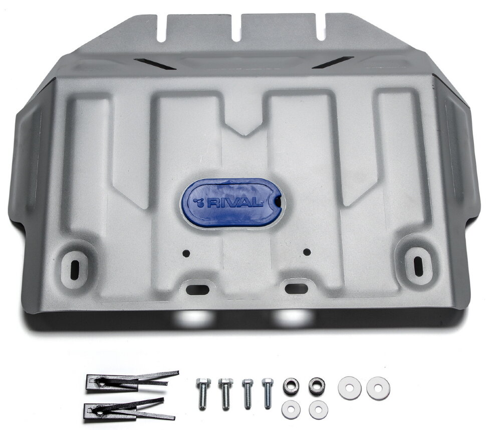 Защита картера Rival для Toyota Land Cruiser Prado 150 2009-2013 (устанавл-ся совместно с 333.9516.1), штампованная, алюминий 4 мм, с крепежом, 333.5784.1