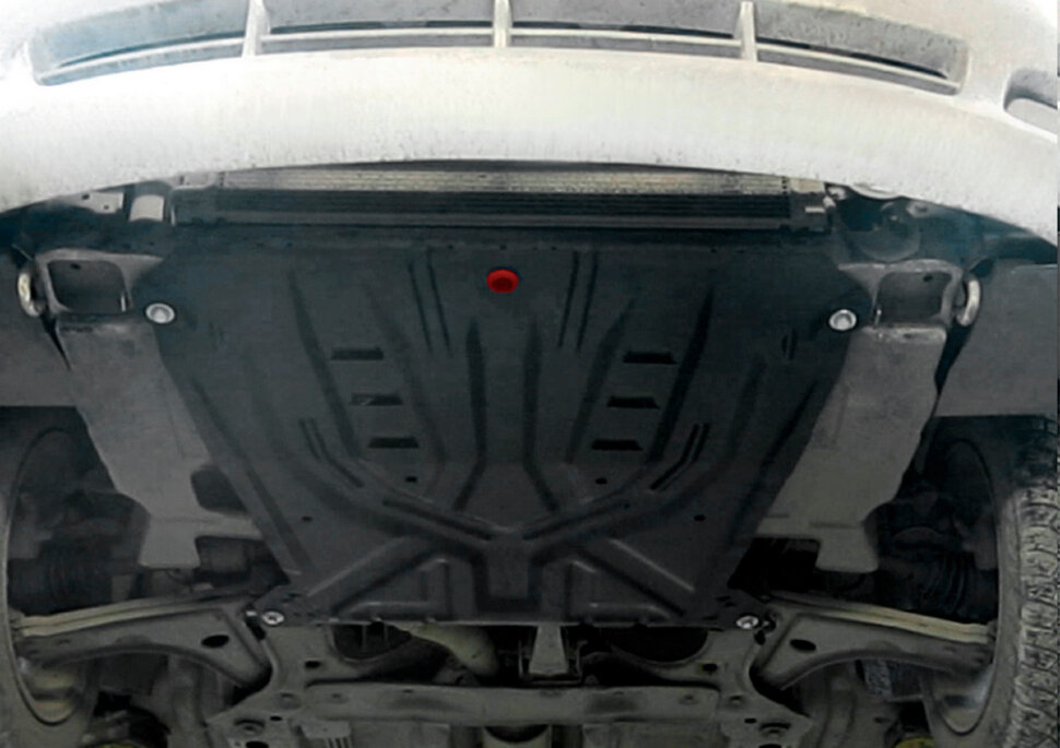 Защита картера и КПП АвтоБроня для Chevrolet Lacetti 2004-2013, штампованная, сталь 1.5 мм, с крепежом, 111.01004.3