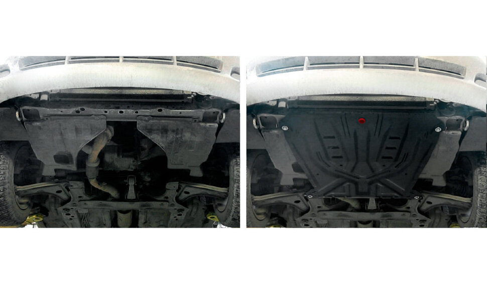 Защита картера и КПП АвтоБроня для Chevrolet Lacetti 2004-2013, штампованная, сталь 1.5 мм, с крепежом, 111.01004.3