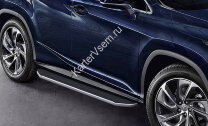 Пороги площадки (подножки) "Premium" Rival для Lexus RX IV 2015-н.в., 180 см, 2 шт., алюминий, A180ALP.3203.1 с доставкой по всей России