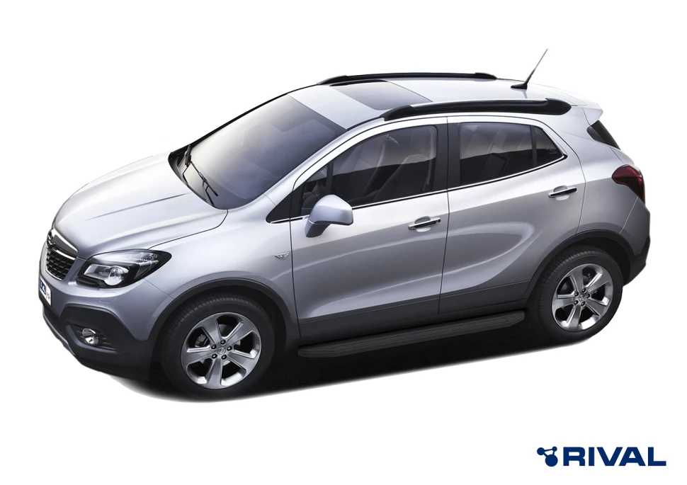 Пороги на автомобиль (подножки) "Premium-Black" Rival для Chevrolet Tracker III 2013-2015, 160 см, 2 шт., алюминий, A160ALB.4202.1