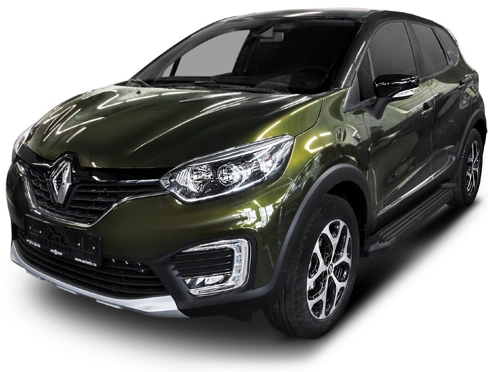 Пороги площадки (подножки) "Black" Rival для Renault Kaptur 2016-2020, 173 см, 2 шт., алюминий, F173ALB.4703.1 купить недорого