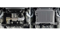 Защита картера Rival для JAC T8 (V - 2.0) 2023-н.в., алюминий 3 мм, с крепежом, штампованная, 333.9209.1