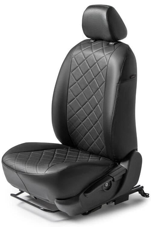 Авточехлы Rival Ромб (зад. спинка 40/60) для сидений Honda CR-V IV 2012-2018, эко-кожа, черные, SC.2101.2