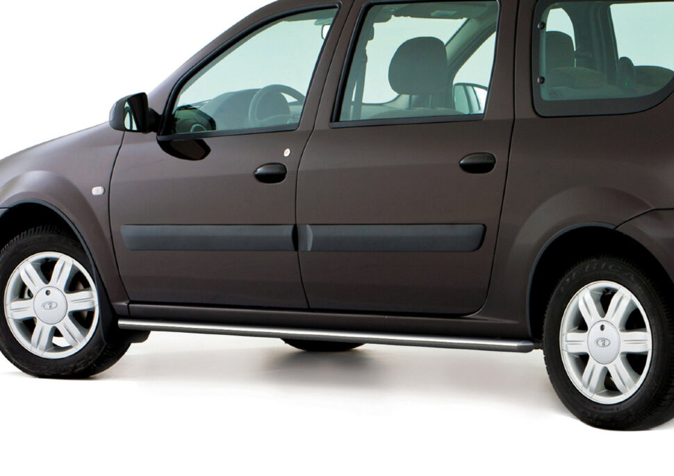 Защита порогов d42 Rival для Lada Largus 2012-2021, нерж. сталь, 2 шт., R.6001.005 с доставкой по всей России