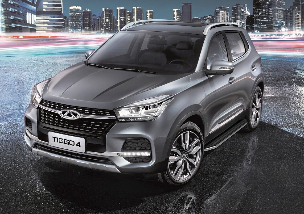 Пороги площадки (подножки) "Premium" Rival для Chery Tiggo 4 Pro 2022-н.в., 173 см, 2 шт., алюминий, A173ALP.0905.2 с доставкой по всей России