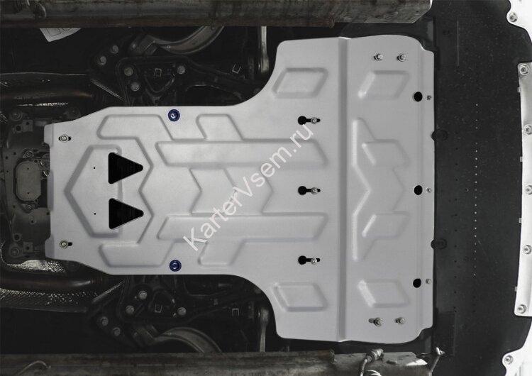 Защита картера и КПП Rival для Audi A6 C7 2011-2018, штампованная, алюминий 3 мм, с крепежом, 333.0314.2