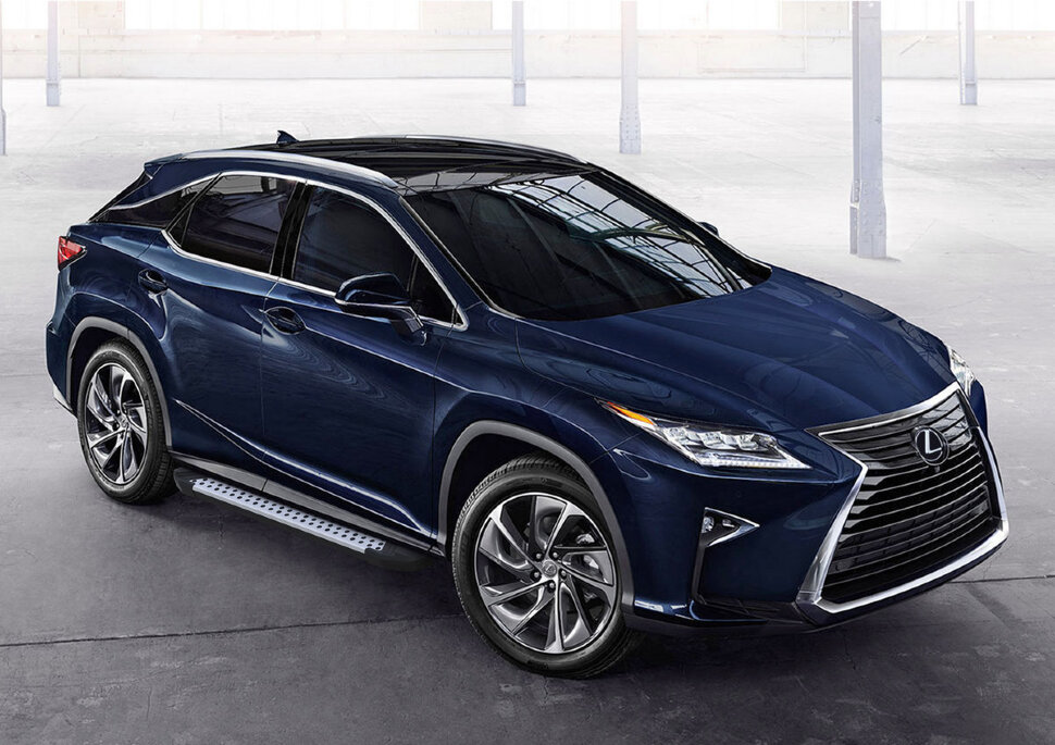 Пороги площадки (подножки) "Bmw-Style круг" Rival для Lexus RX IV 2015-н.в., 180 см, 2 шт., алюминий, D180AL.3203.1 купить недорого