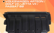 Защита картера и КПП AutoMax для Audi A3 8V (V - 1.2; 1.4; 1.8) 2012-2016, сталь 1.4 мм, с крепежом, штампованная, AM.5128.1